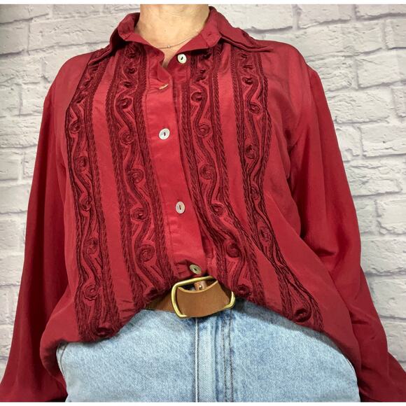 Vintage 90's Tess Silk Blouse - Picture 3 of 8